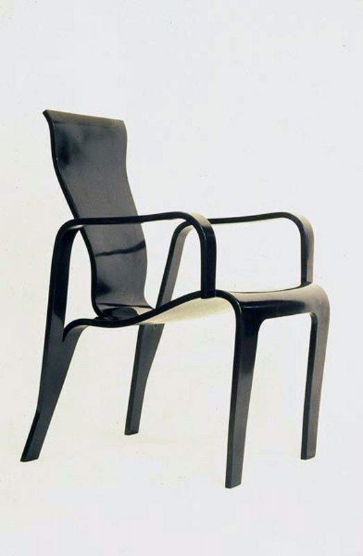 Black Laquered Veneer Chair